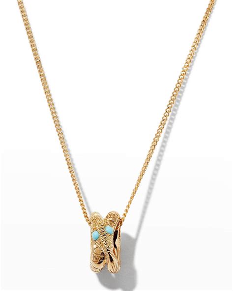 Gucci Ouroboros Turquoise Necklace 